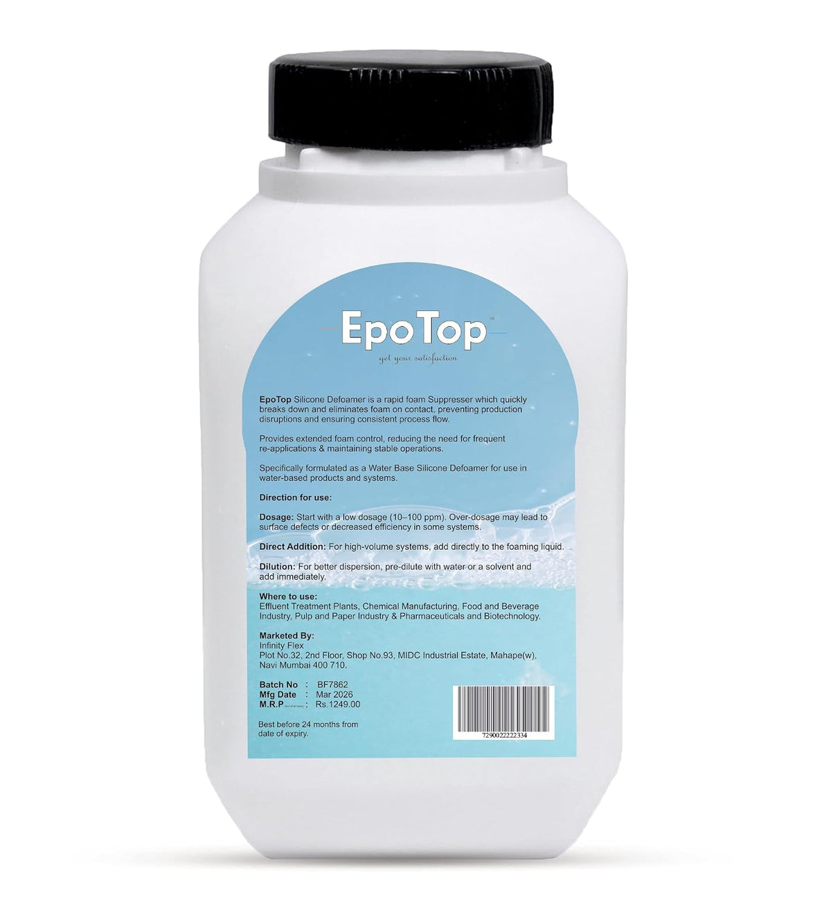 Silicone Defoamer Water Base - 492ml | Anti-Foaming Agent | Specially Made for Pool Spa, Pond and Hot Tub, ETP Plants, Distillery, Paper Mills & Sugar Mills |
