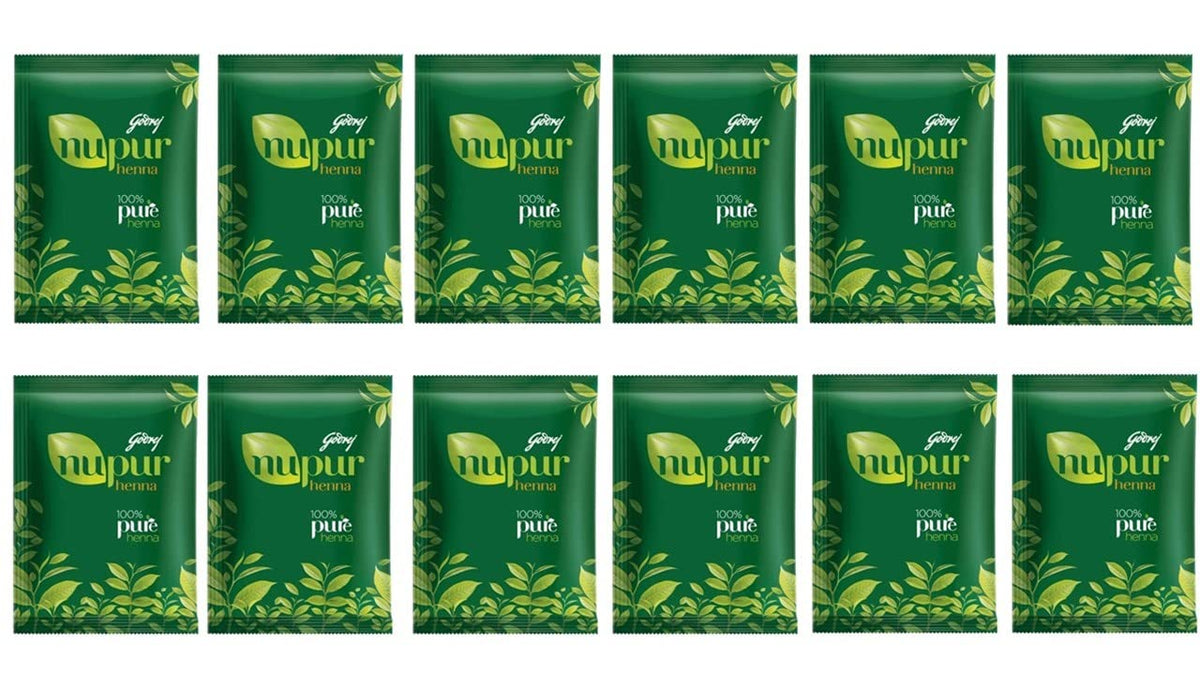 Godrej NUPUR PURE HENNA -18g - pack of 12