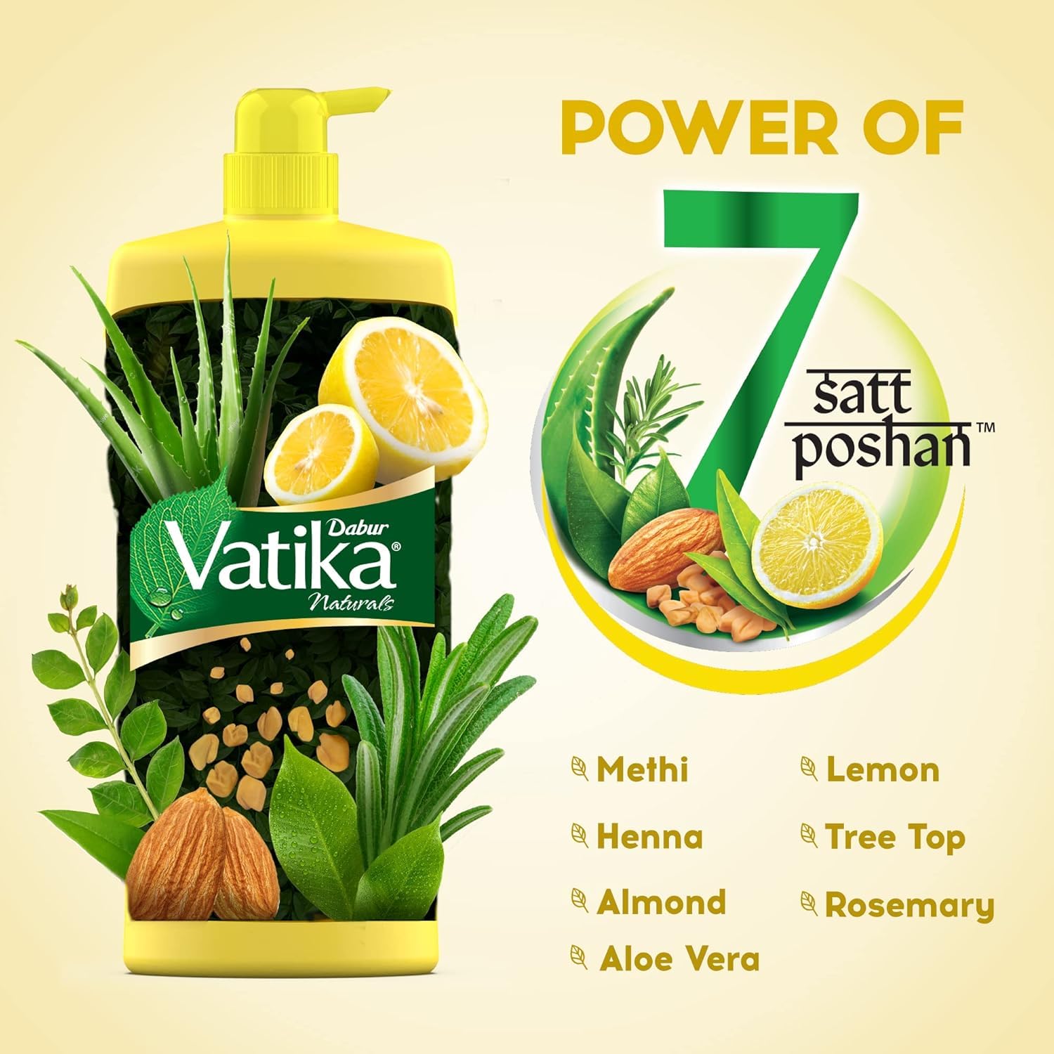 Dabur Vatika Naturals Anti Dandruff Shampoo - 640 ml | 7 Natural Herb Extracts | Contains Lemon, Methi & Tea Tree Oil | Exfoliates Flaky Scalp for Dandruff-Free Hair | Everyday Shampoo for Women & Men