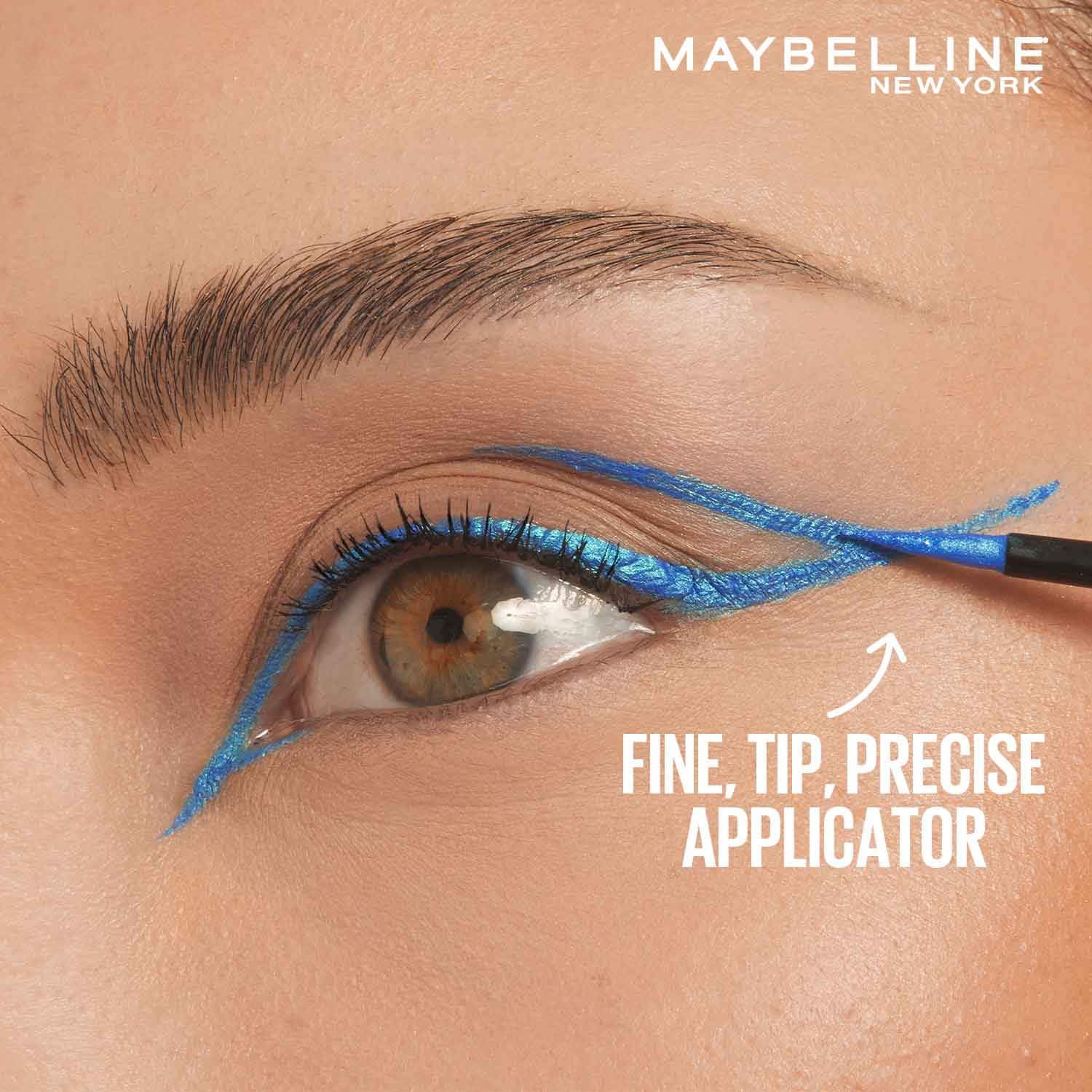 Maybelline New York Tattoo Play Metallic Green Liquid Eyeliner, Metallic | Longwear Waterproof Eyeliner, 2.1ml