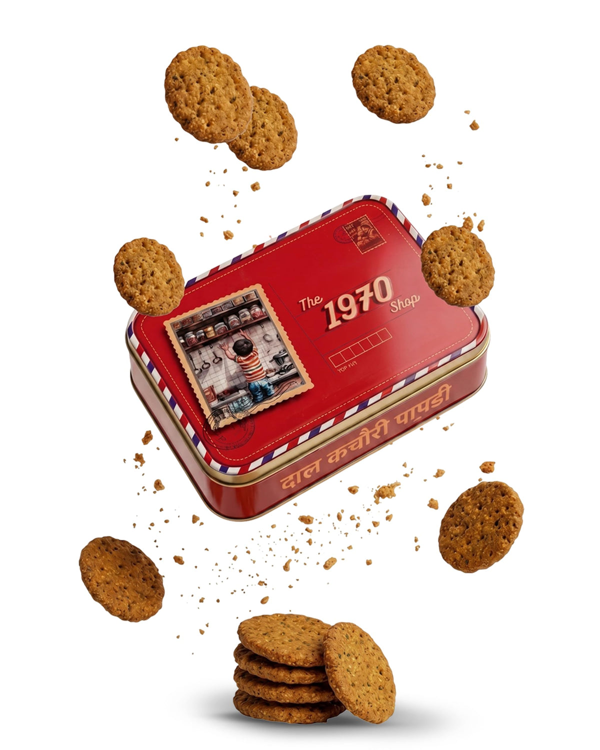 The 1970 Shop Dal Kachori Papdi | Crispy Moong Dal Kachori Namkeen | No Maida, No Preservatives | Made in Groundnut Oil & Desi Ghee | Traditional Indian Tea-Tim