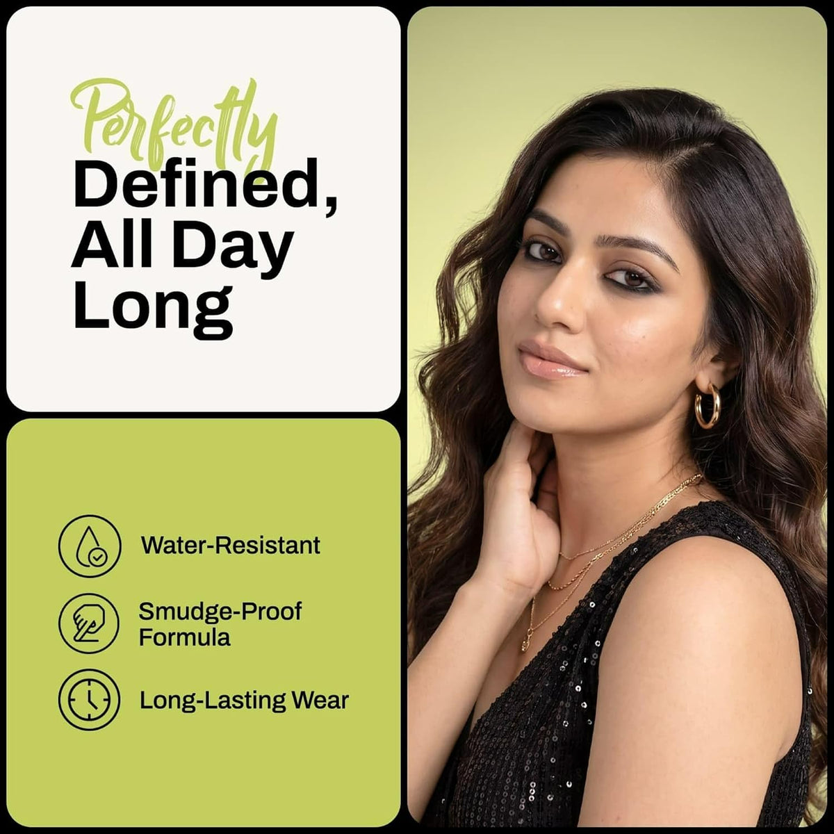 MARS Rock 'N' Roll Retractable Kajal for Women with Tip Sharpen Tool | Jet Black One-Swipe Pigmentation | Waterproof & Smudge-Proof | Long-Lasting | Smooth Glid