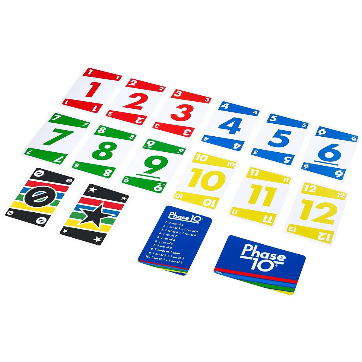 Mattel Games Phase 10 Card Game, Multi Color Skip Bo Card Game