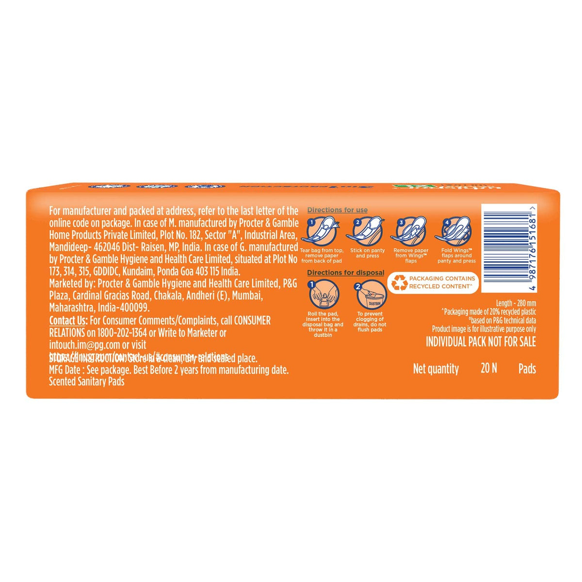 Whisper Choice Ultra Sanitary Pads,80 Xl Pads,Upto 100% Stain Protection All Day,Thin Pads With Magic Gel That Locks Liquid,Super Fast Absorption,Longer Length