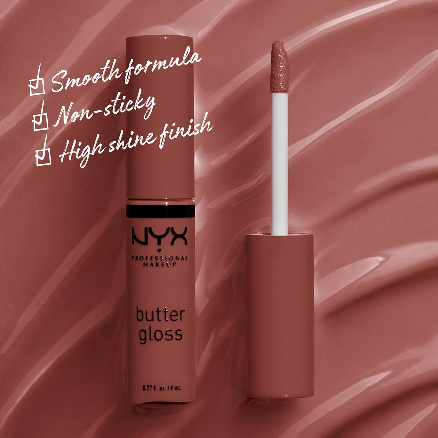 Nyx Professional Makeup Butter Lip Gloss, Glossy Finish - Praline, 8ml
