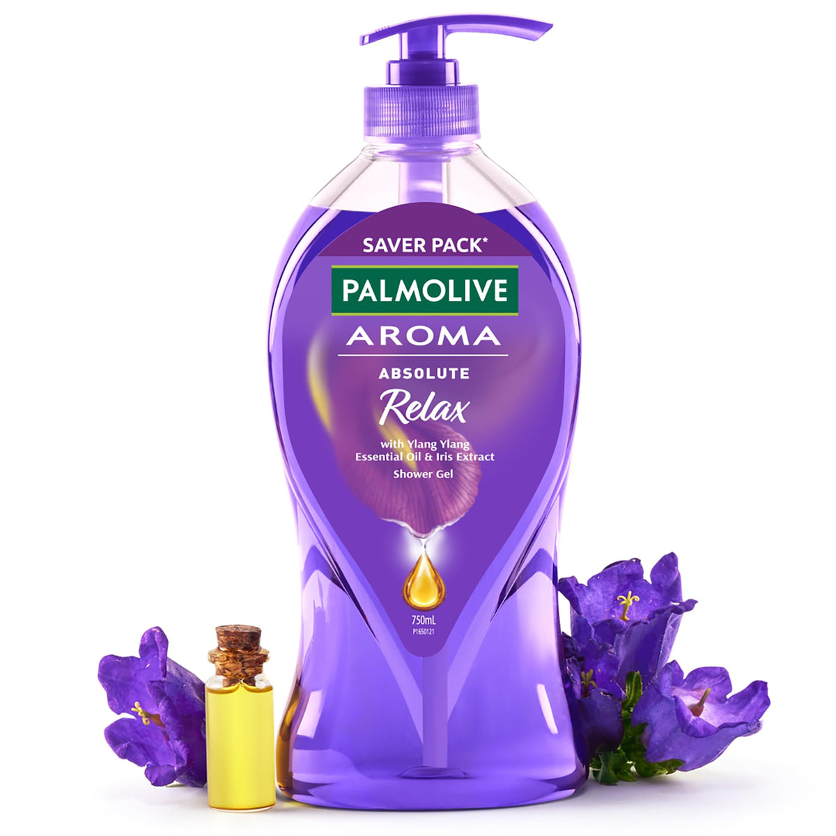 Palmolive Aroma Absolute Relax Body Wash, Gel Based Shower Gel with 100% Natural Ylang Ylang Essential Oil & Iris Extracts - pH Balanced, No Parabens, No Silico