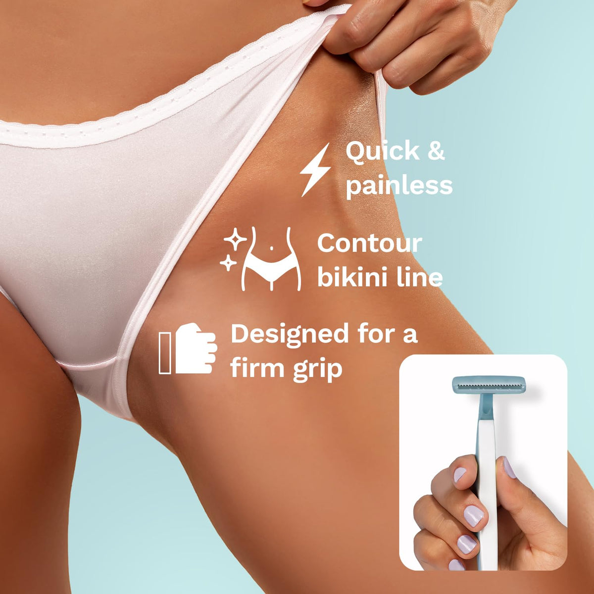 FURR Bikini Line Razor for Women | Reusable PTFE Blade | Pack of 3 Bikini Razor | Pack Of 3