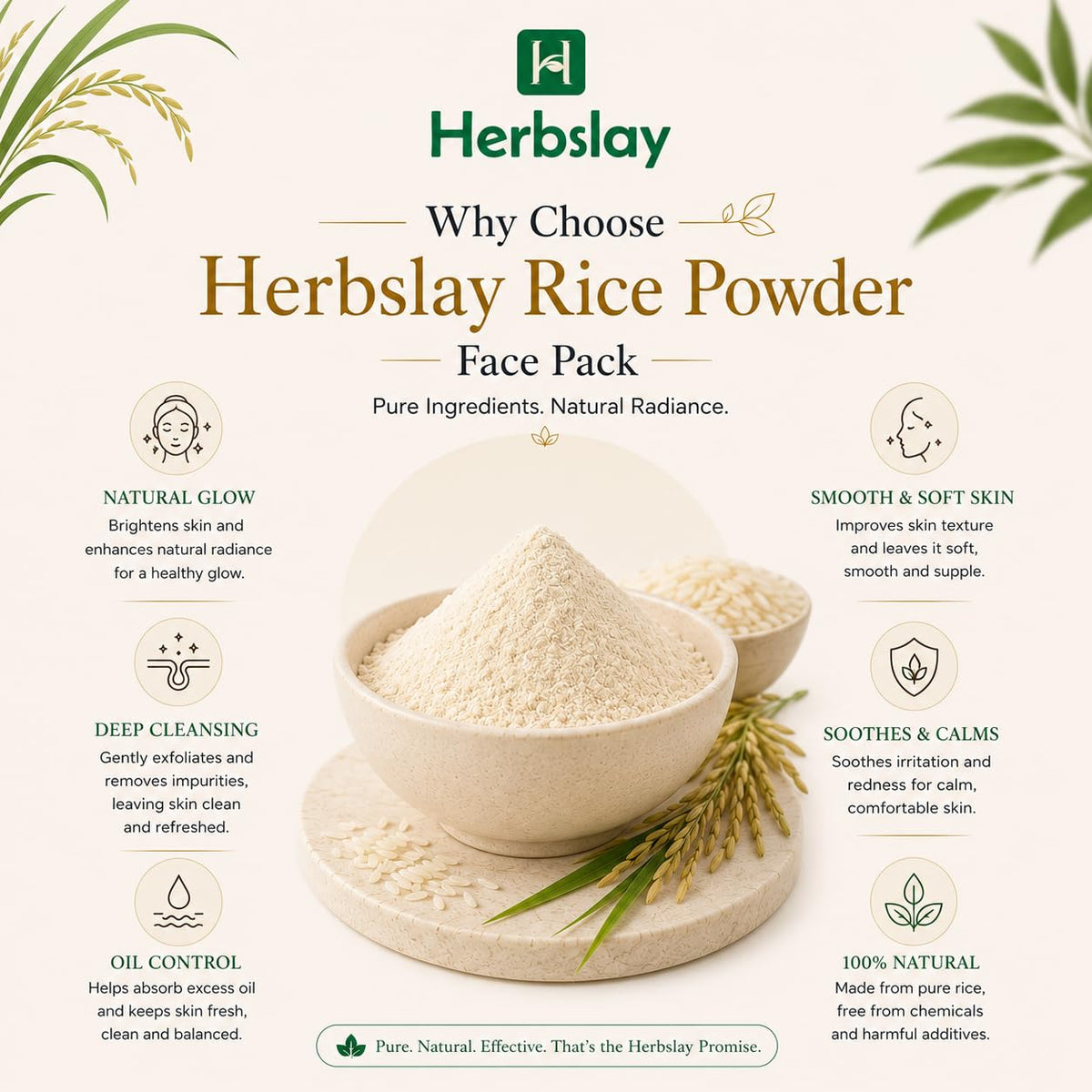 Multani Mitti Powder & Rice Powder Combo for Face Pack | Natural Skin Care Powder | Deep Cleansing & Brightening