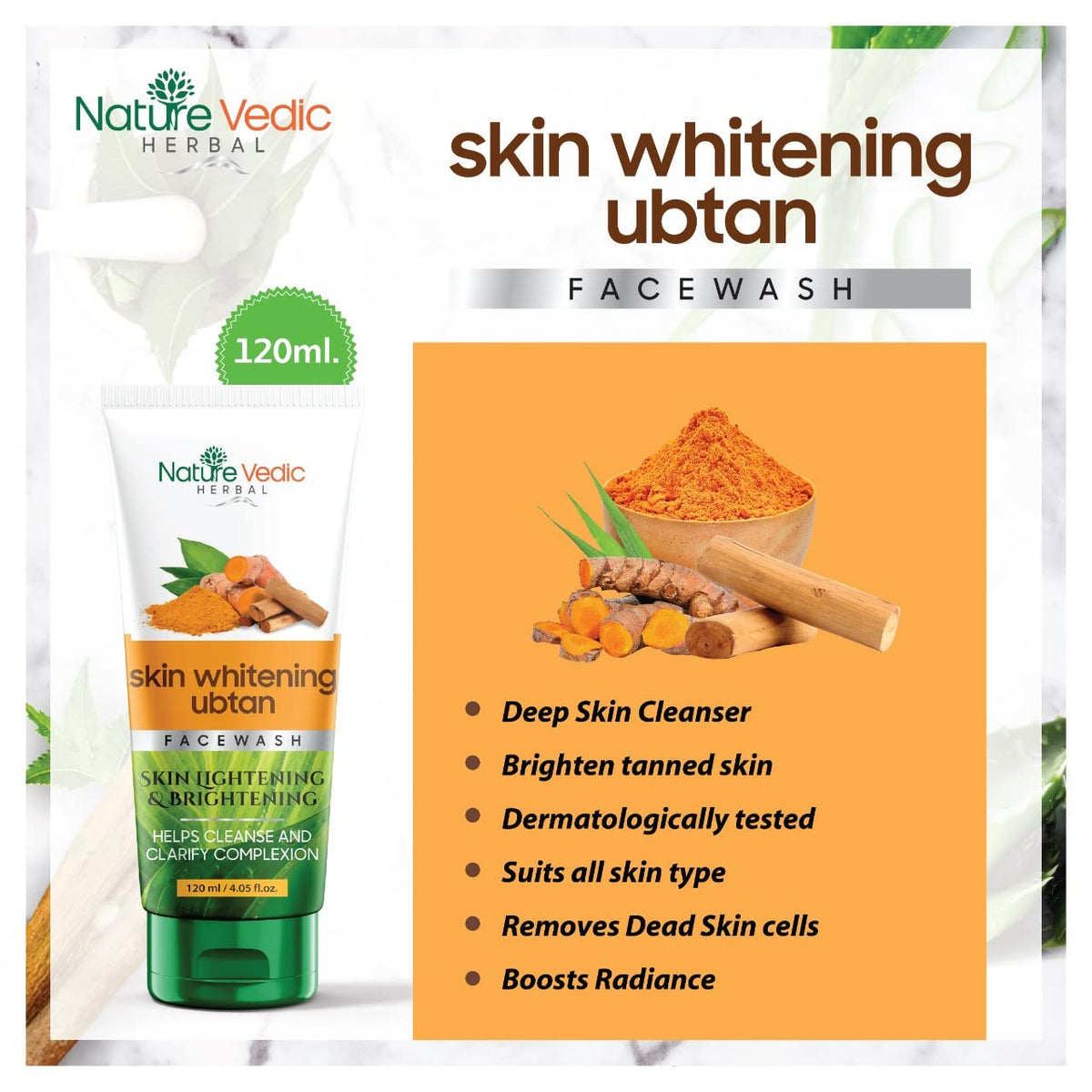 Skin Whitening Ubtan & South Coffee Face wash for skin lightening & Reduce Dark Circle Combo