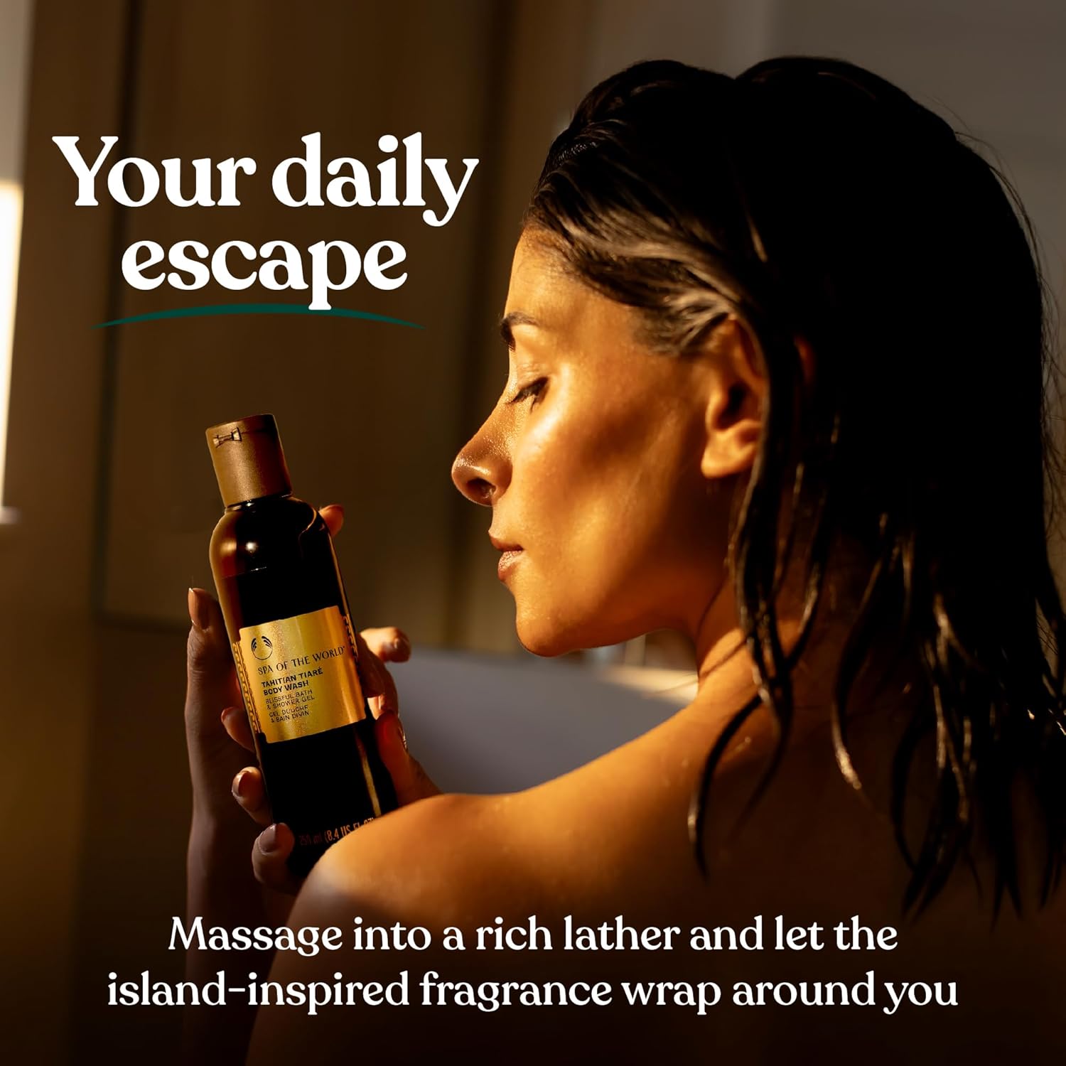 The Body Shop Tahitian Tiare Body Wash | Tropical Scented Shower Gel for Soft Skin | Lathering Cleanser, Vegan, 250 ml / 8.4 oz