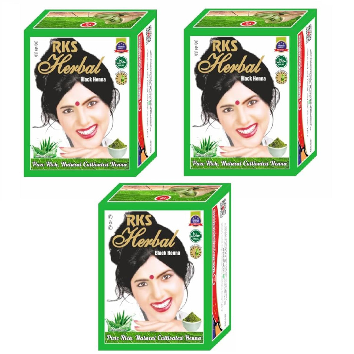 RKS Herbal Henna Mehendi for Hair Women & Men | Natural Black Hair Colour | Black Henna Powder | Herbal Hair Colour Powder | Grey Coverage | Long Lasting Color