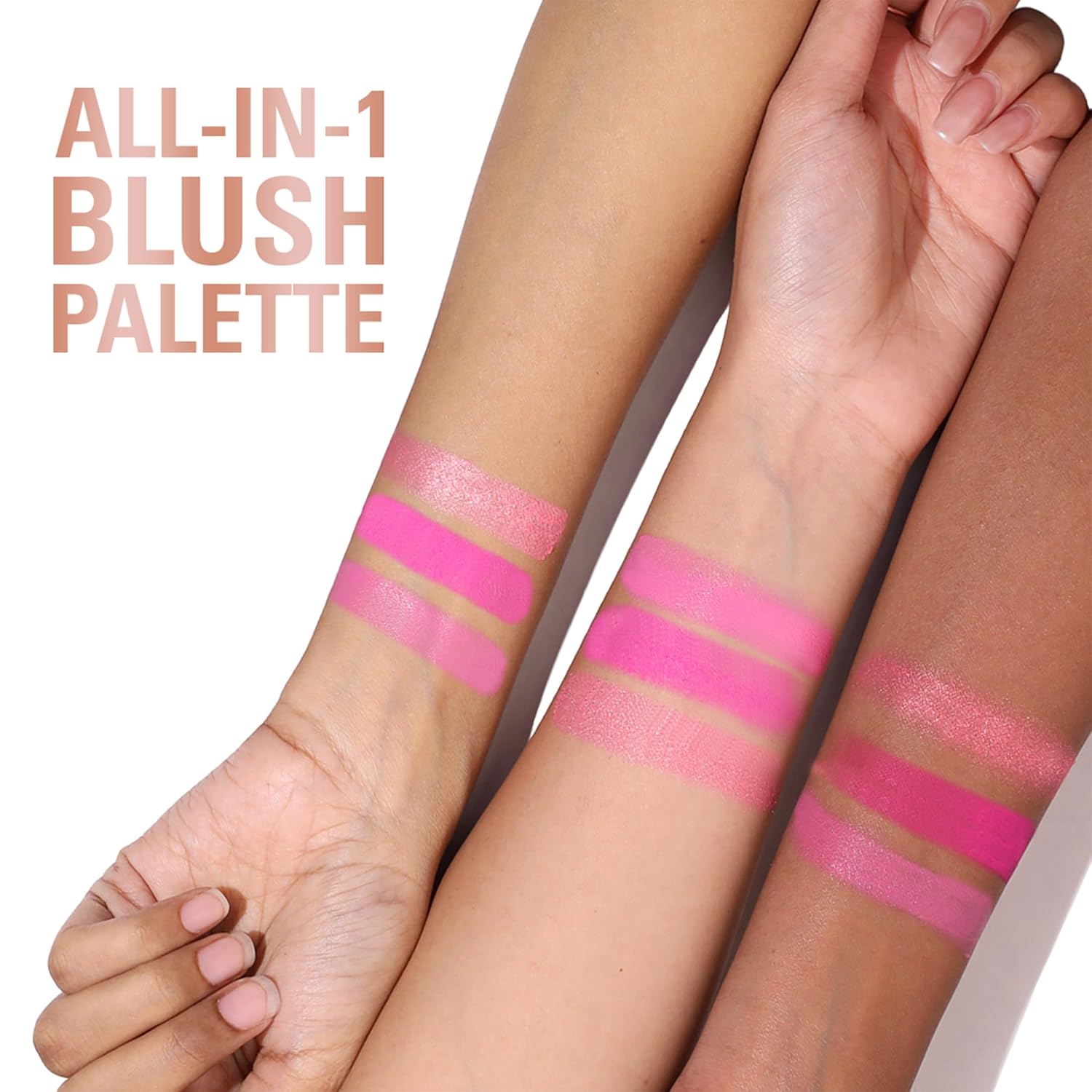 Revolution, Blush Icon Palette, Cream & Pressed Powder Blusher, Highly Pigmented, Face Palette, Vegan & Cruelty-Free, 3 Shades (Hot Pink Flag, 9.8gm)