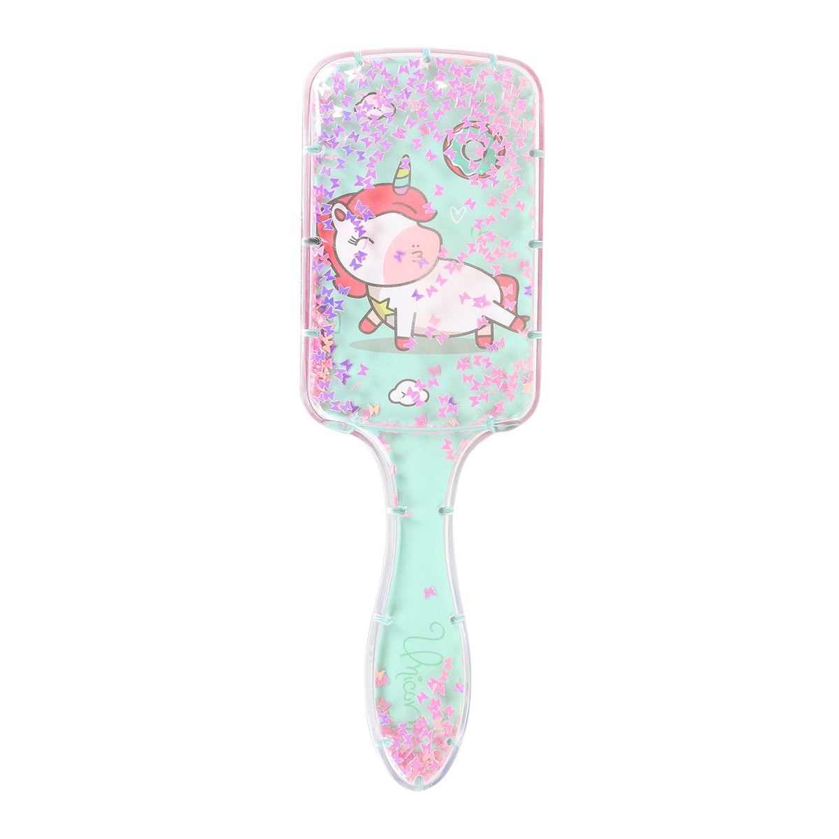 Kalakriti Unicorn Rectangle Hair Comb, Unicorn Paddle Detangling Hair Styling Brush Large Soft Bristle for Kids Girls Toddler Women Long Straight Curly Wet Dry,