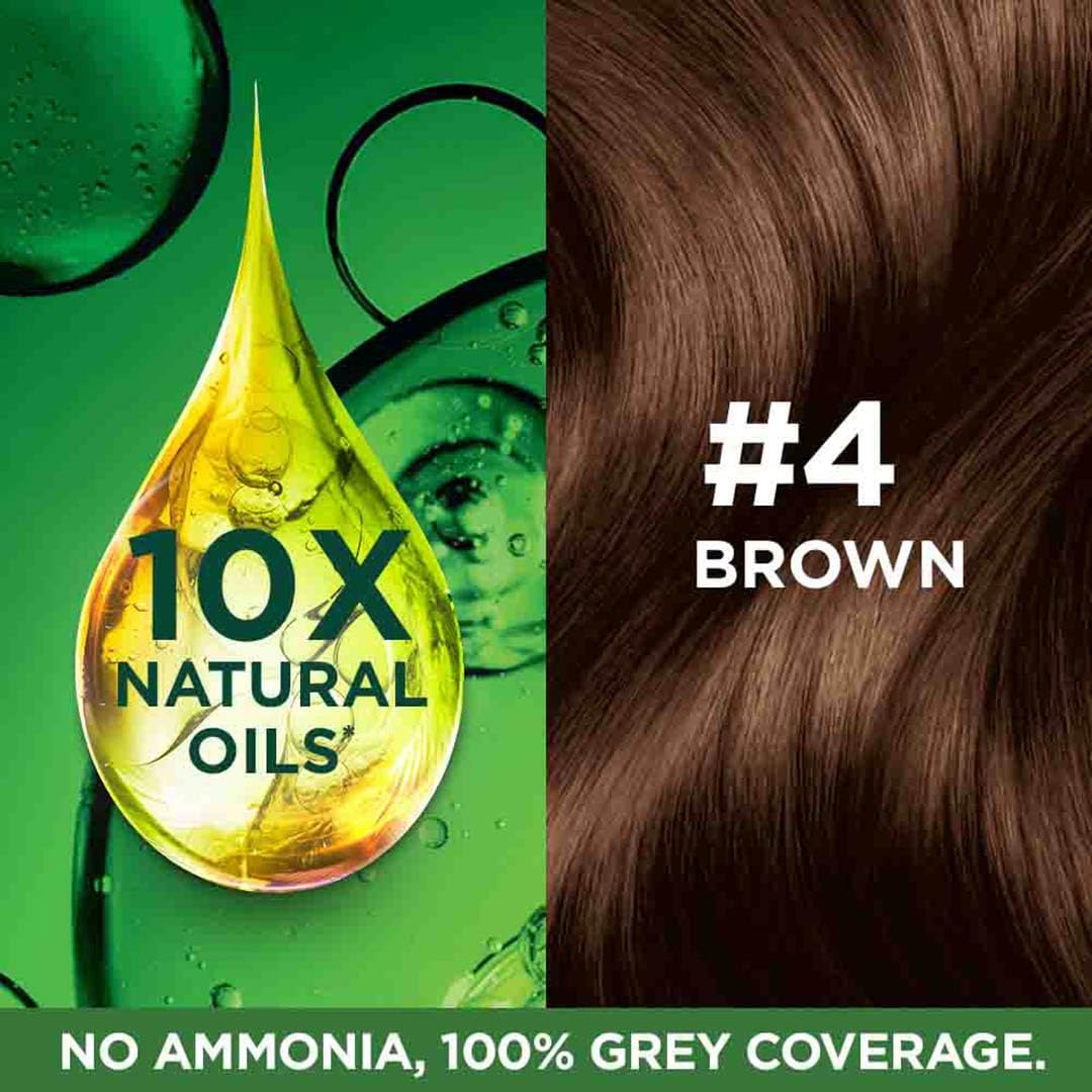 Garnier, Hair Colouring Creme, Long-lasting Colour, Smoothness & Shine, Color Naturals, Shade: 4 Brown, 70ml + 60g (PACK OF 2) 260g