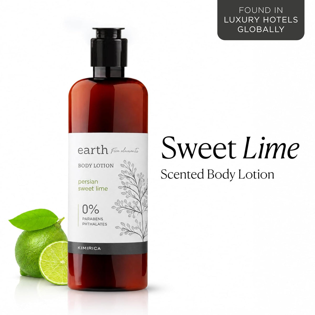 Kimirica Earth Persian Lime Moisturizing Scented Body Lotion,Non-greasy 100% Vegan & Paraben Free Non- Sticky Daily Moisturization for All Skin Type For Men & W