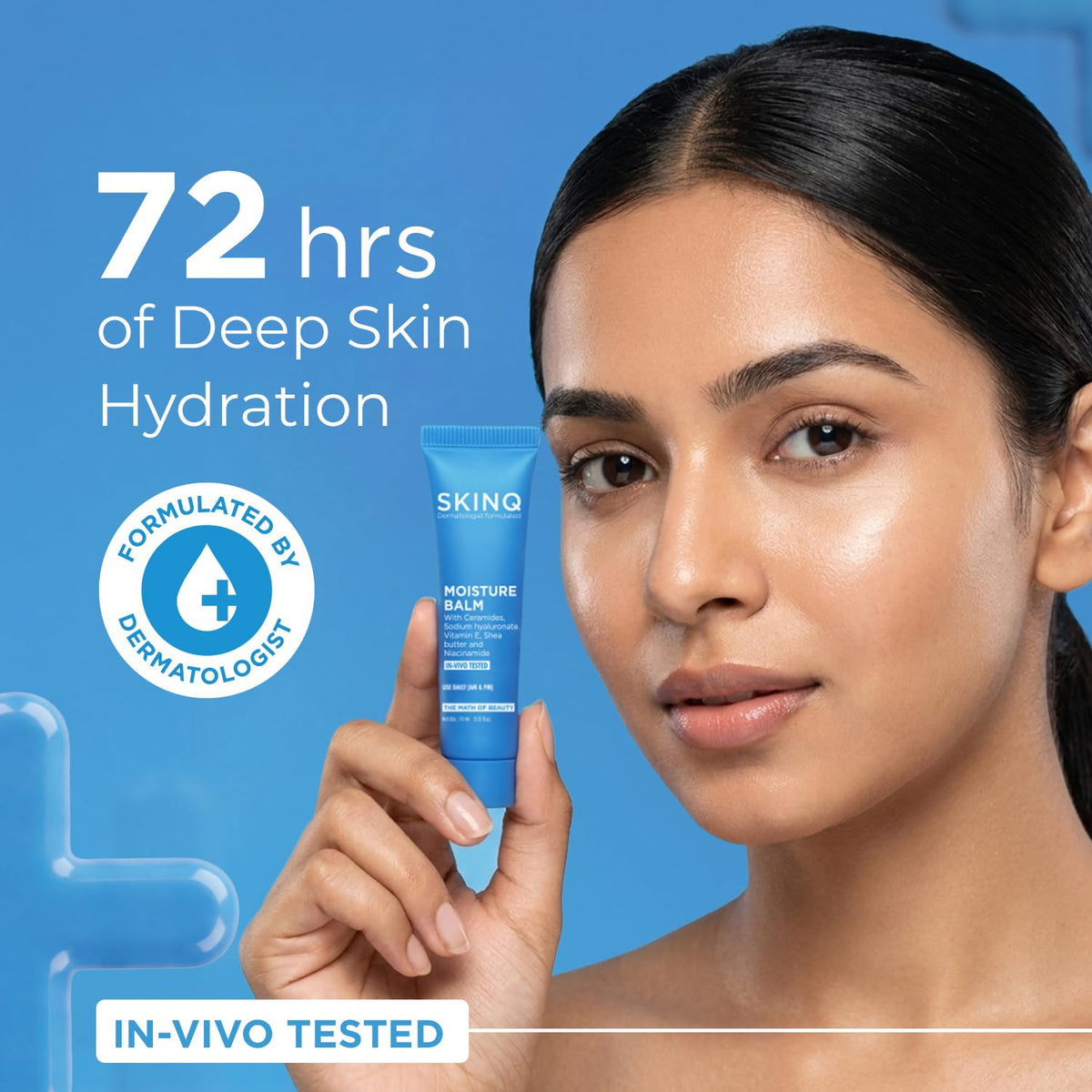 SKINQ Moisture Balm | Ceramide Face Moisturizer with Niacinamide & Shea Butter | Lightweight, Non-Sticky | In-Vivo Tested | Strengthens Skin Barrier | For All S