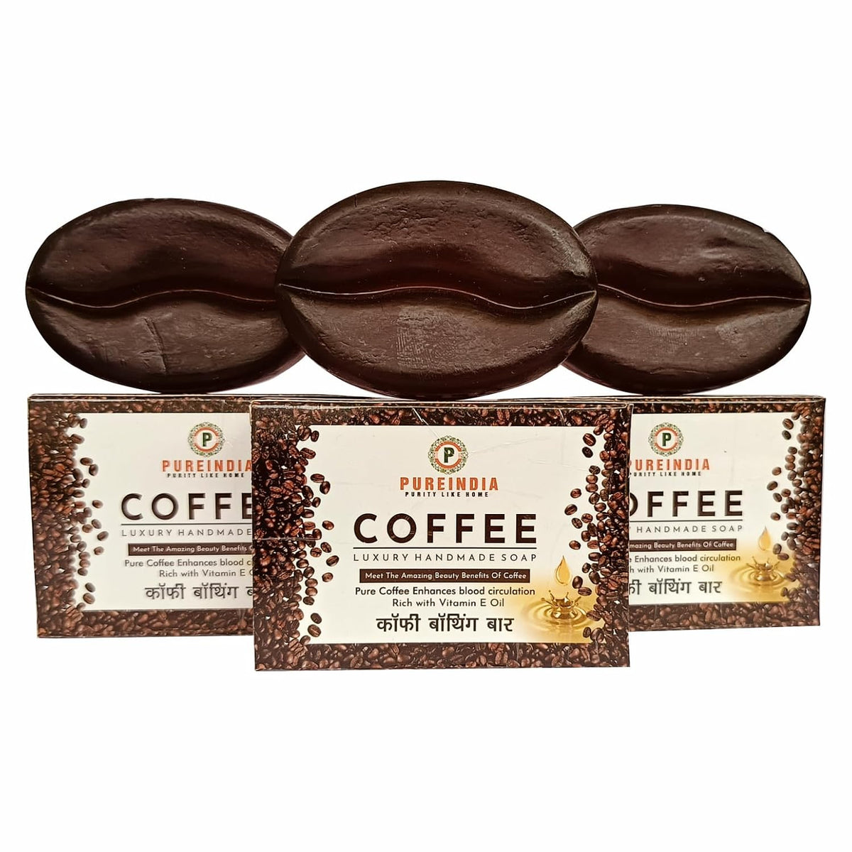 Coffee soap, 100gm Pack Of -1, Handmade & Natural, Made with Original Coffee & Coffee Essential Oil, All Skin Type, Wonderful Mood Inhancer Soap Removes Impurit
