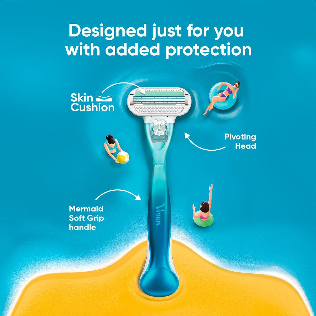 Gillette Venus Women Smooth Combo Pack | Razor Plus 3 Refills | Aloe Vera Smooth H+3C