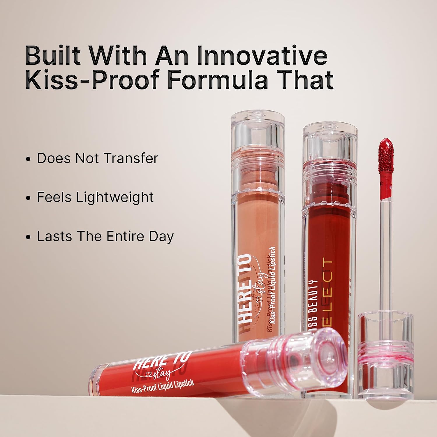 Swiss Beauty Select Here To Stay Liquid Matte Lipstick with Kiss-Proof Formula | Infused with Vitamin E | Non-Transfer, Smudgeproof | 12-18 Hrs Stay | Shade - Bare Nude, 3ml |