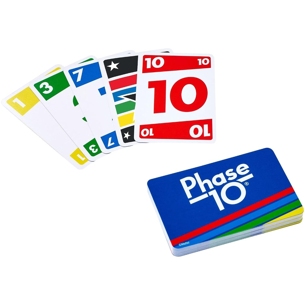 Mattel Games Phase 10 Card Game, Multi Color Skip Bo Card Game