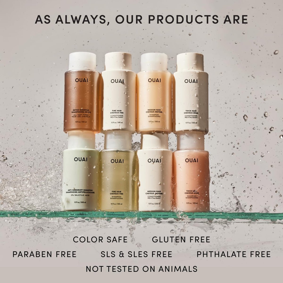 OUAI Medium Hair Shampoo and Conditioner Set (10 Fl Oz) Medium Hair Bundle