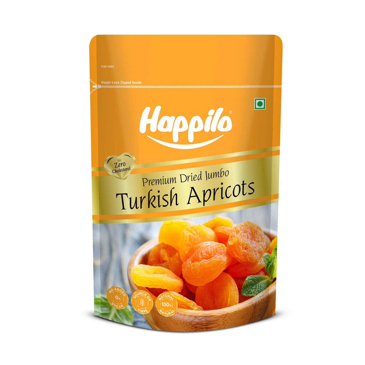 Happilo Dried Premium Turkish Apricot 200g | Healthy Snacks, Dry Fruits | Exotics Apricots Dry Fruits, Seedless Apricots, Jardalu | Naturally Source Pack of 1