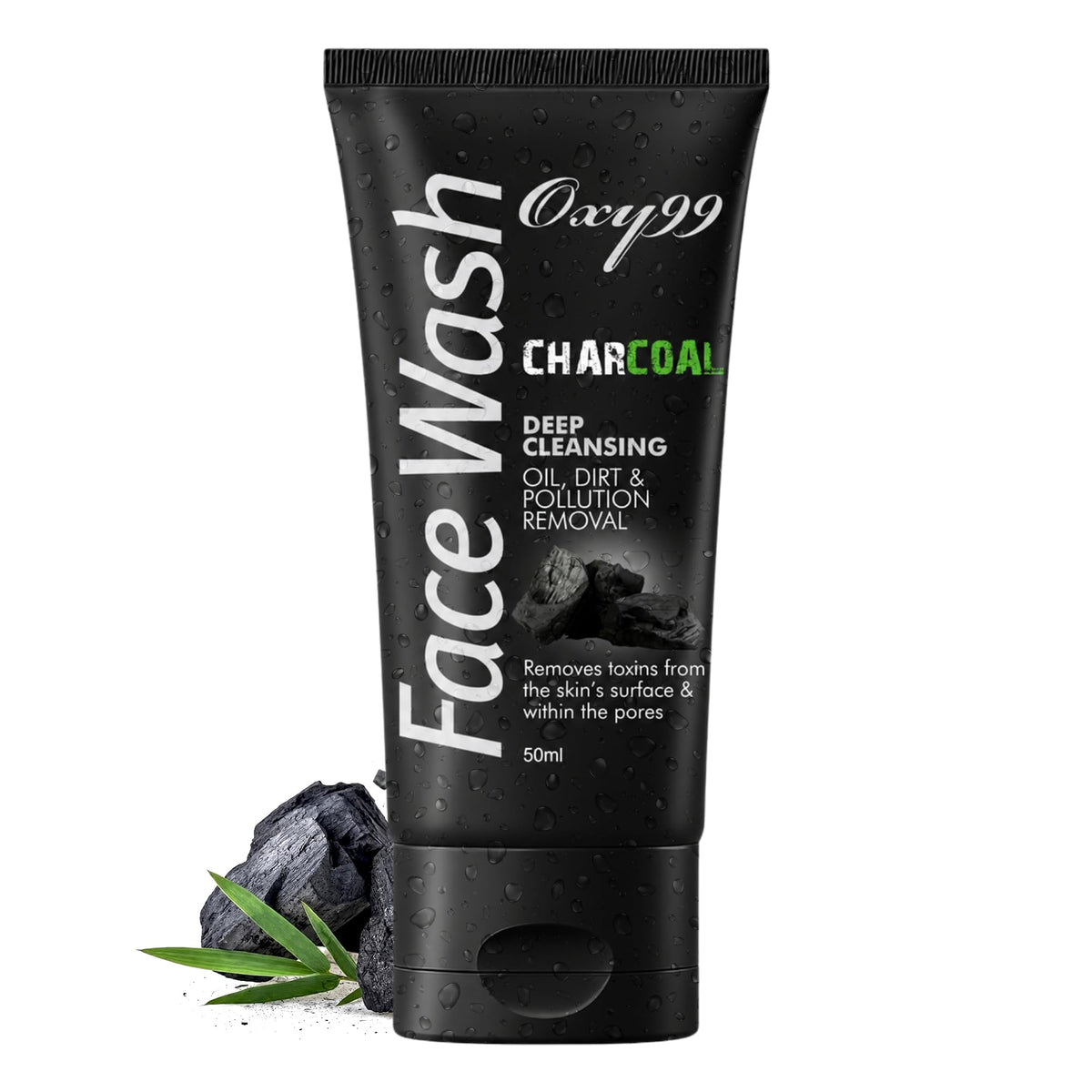 Oxy99 Charcoal Face Wash 50ml for Men & Women | Activated Charcoal | Deep Cleansing Face Wash | Removes Dirt, Oil & Impurities | All Skin Types Charcoal FaceWas