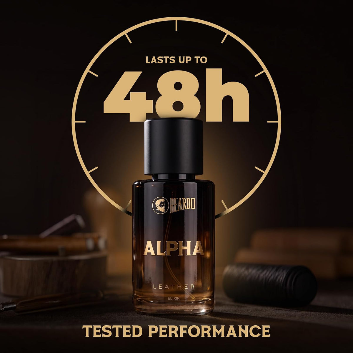 BEARDO Alpha Leather Elixir 30ml | Extrait De Parfum | Leathery Perfume For Men | Long Lasting Perfume | Premium Gift For Man | Gift For Husband | Boyfriend 30