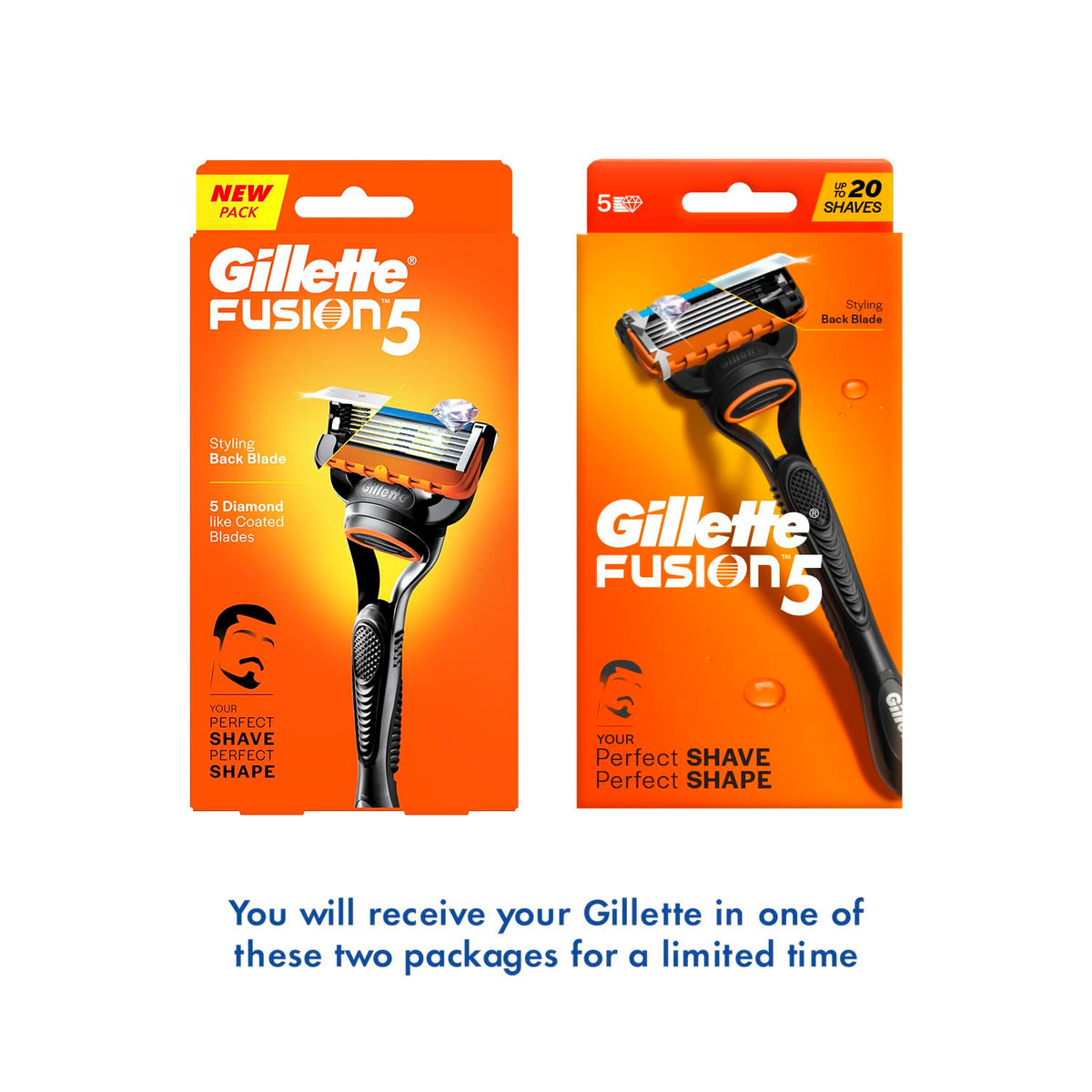 Gillette Fusion 5, Shaving Razor For Men | With Beard Shaping Back Blade | 5 Blades For Your Perfect Shave | Styling Back Blade For Your Perfect Beard Shape Fus
