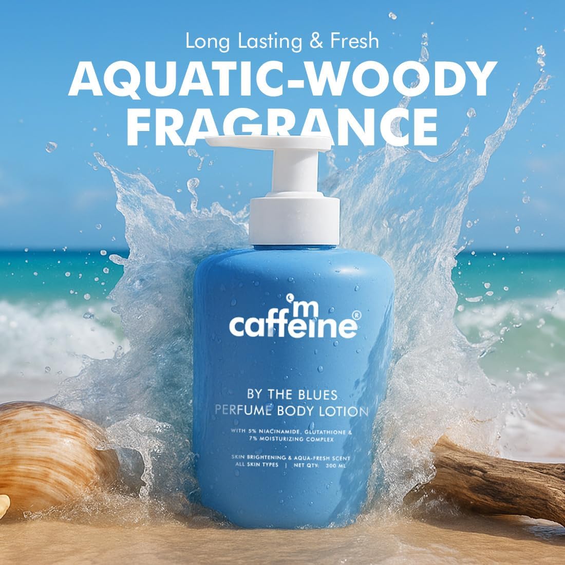 mCaffeine 2% Salicylic acid, 3-in-1 Perfume Body Wash + 5% Niacinamide & Glutathione for Brightening & Detan By The Blues Perfume Body Lotion+ 2-in-1 By The Blu