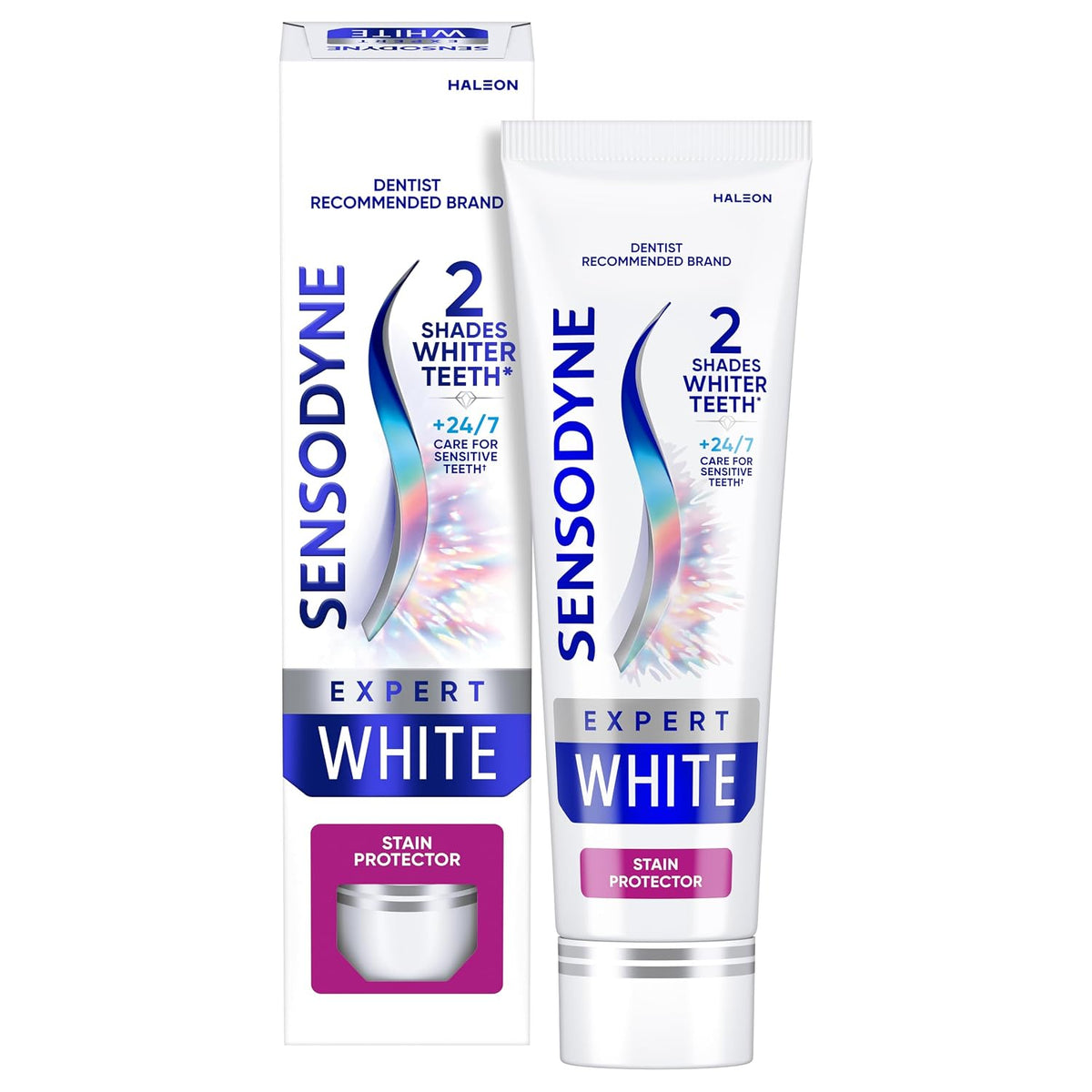 Sensodyne Expert White | Teeth Whitening Toothpaste | 2 Shades Whiter Teeth, 7X Stain Removal | Dentist Recommended | Enamel Safe - 70g