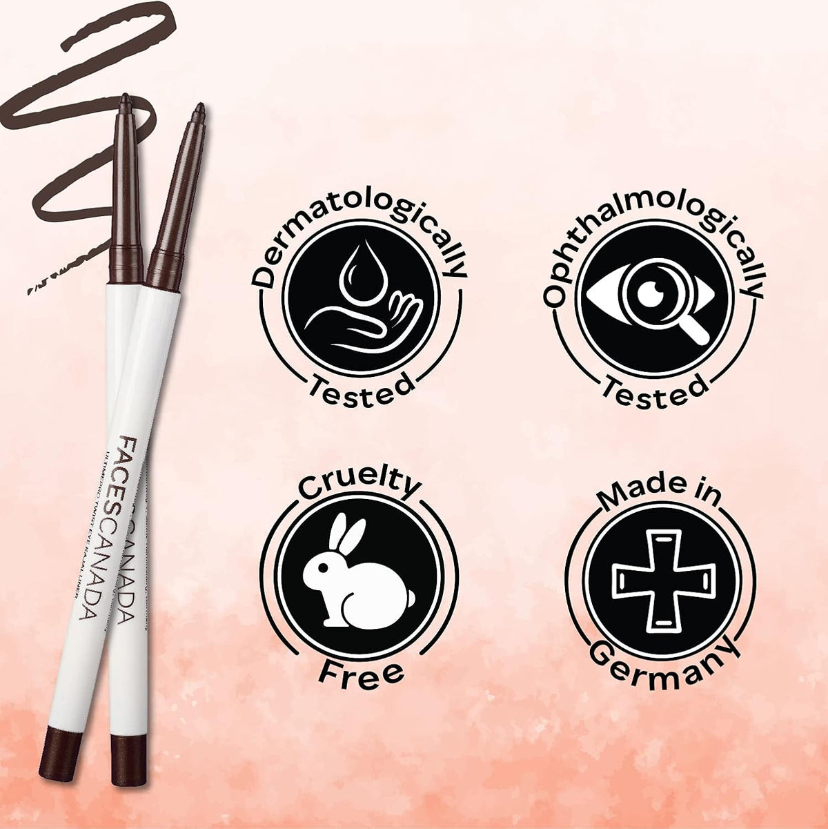 Faces Canada Twist Eyeliner Pen, Brown, Matte Finish Brown 02