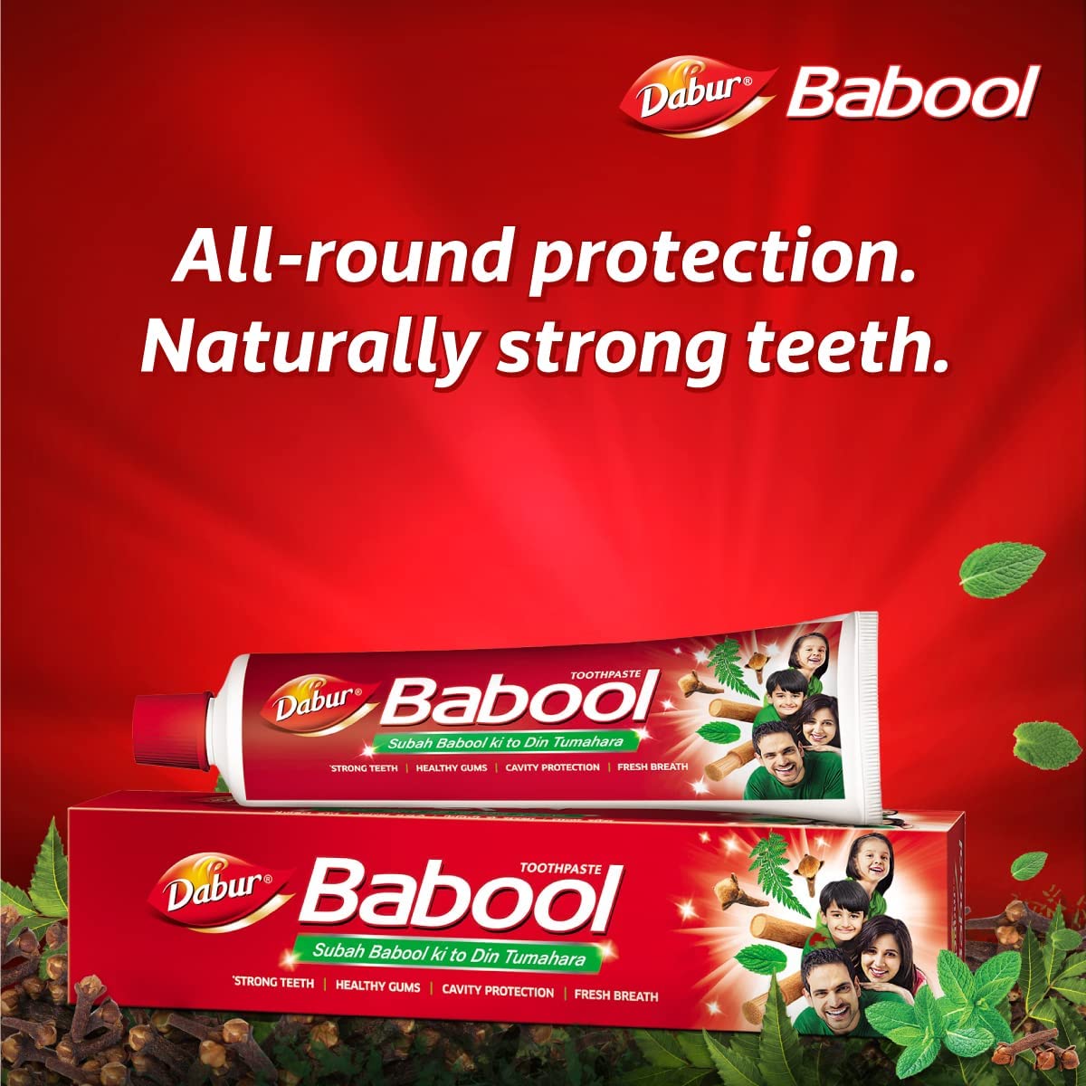 Dabur Babool Ayurvedic Toothpaste -700g (350g x 2) | For Strong Teeth & Healthy Gums | Helps in Cavity Protection, Fresh Breathe | All Round Protection