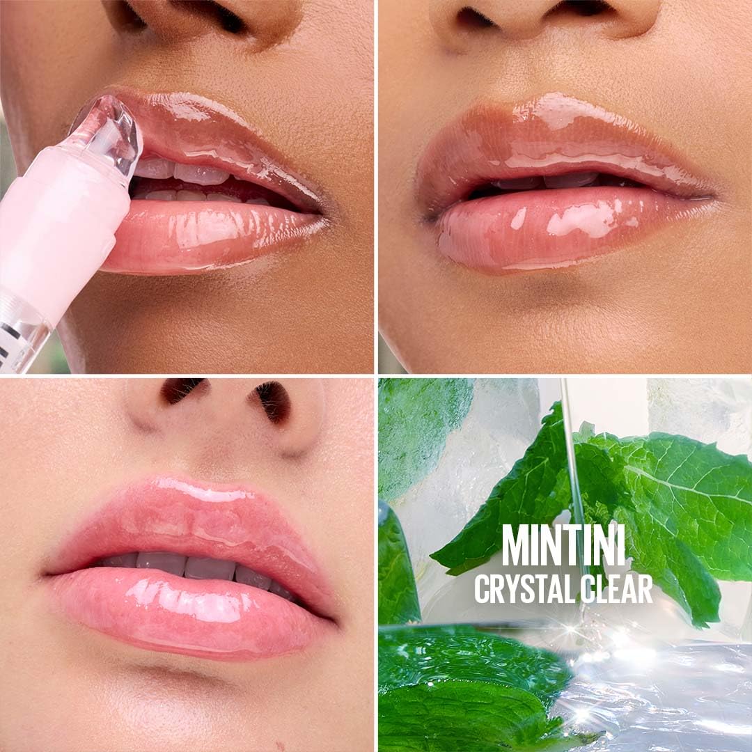 Maybelline New York Lifter Gel Lip Oil In Gel | Glass-like shine | 24H Hydration with Hyaluronic acid + Passionfruit Oil | Softer, bare lips in 1 week - Mintini, 6.6ml