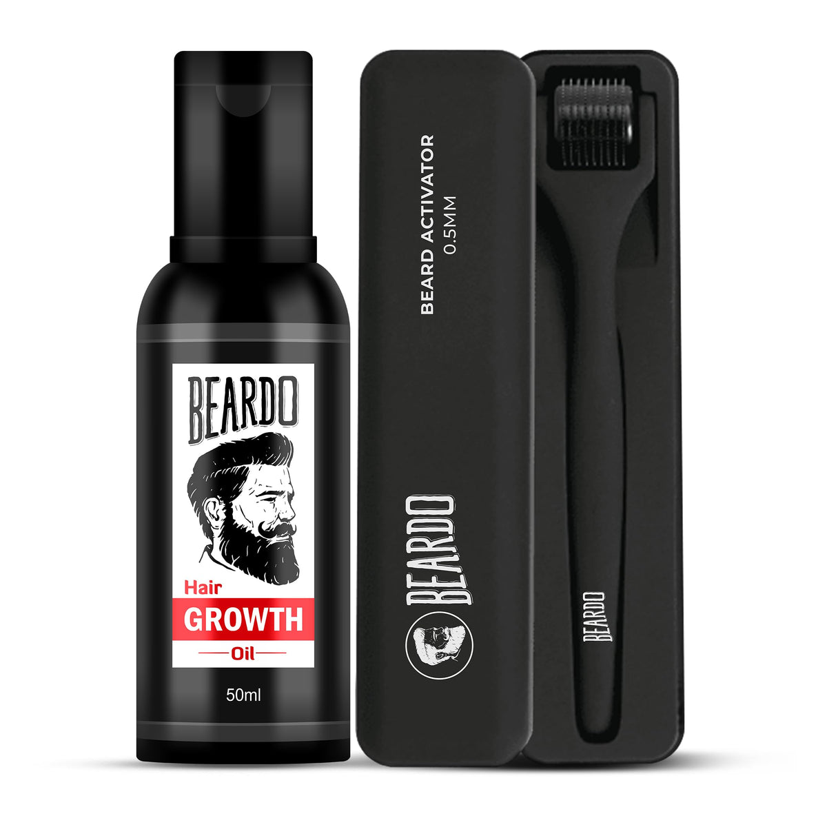 Beardo Beard Growth Duo | Beard & Hair Growth Oil 50ml & Beard Activator | Promotes Thicker, Longer & Fuller Beard Growth | For Patchy Beard- Set of 2
