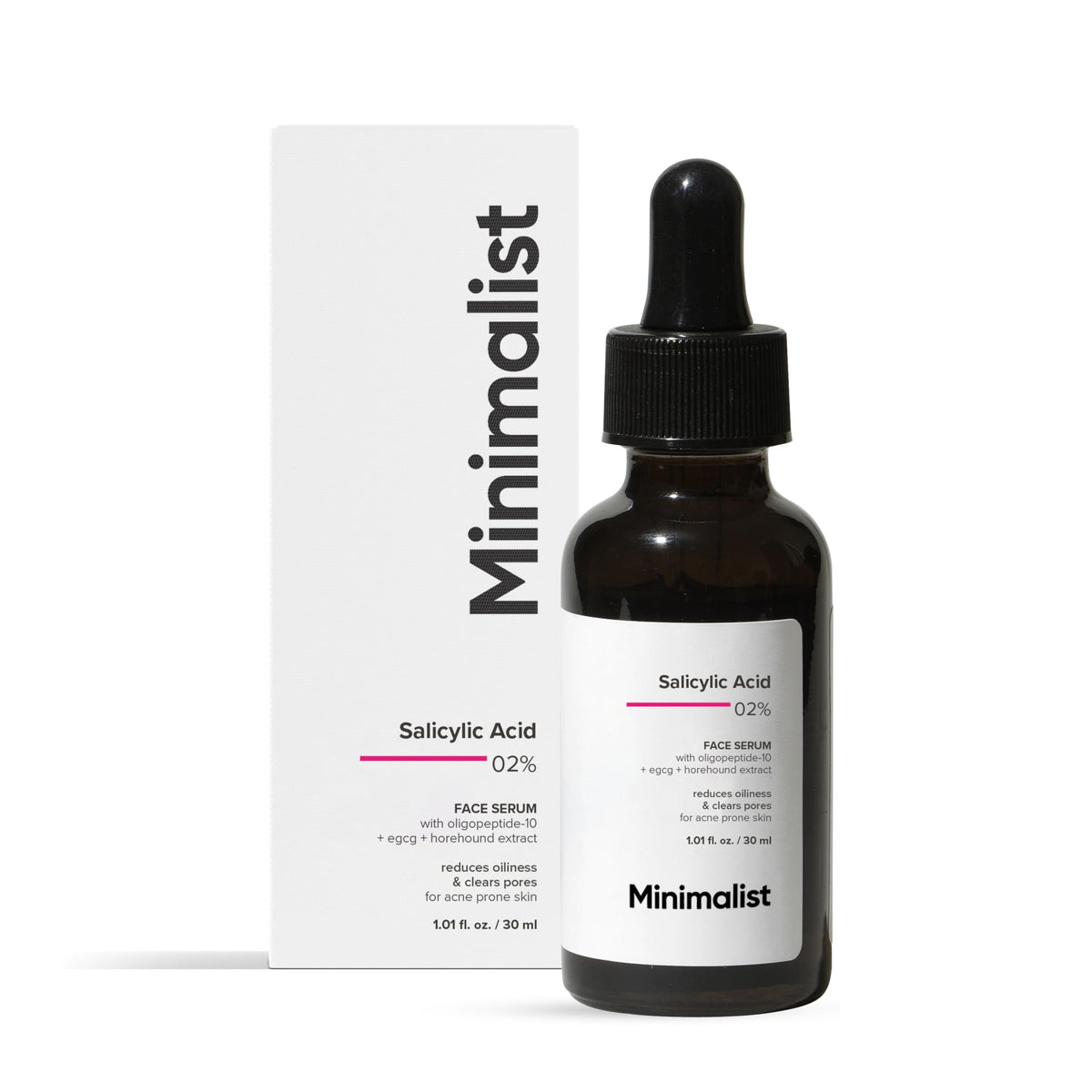 Minimalist Salicylic Acid 2% Serum For Blackheads, Whiteheads & Open Pores | Reduces Excess Oil & Bumpy Texture | BHA Liquid Exfoliant for Oily & Acne Prone Ski