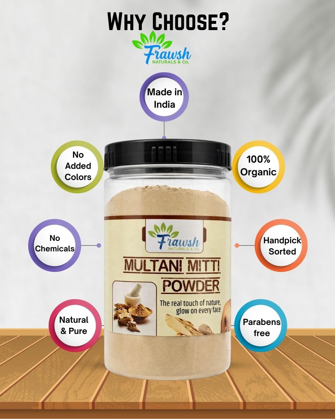 Naturals Multani Mitti Powder | Pure Fuller’s Earth for Face Pack & Hair Pack | Natural Herbal Face Pack for Oily Skin, Acne & Oil Control-350g