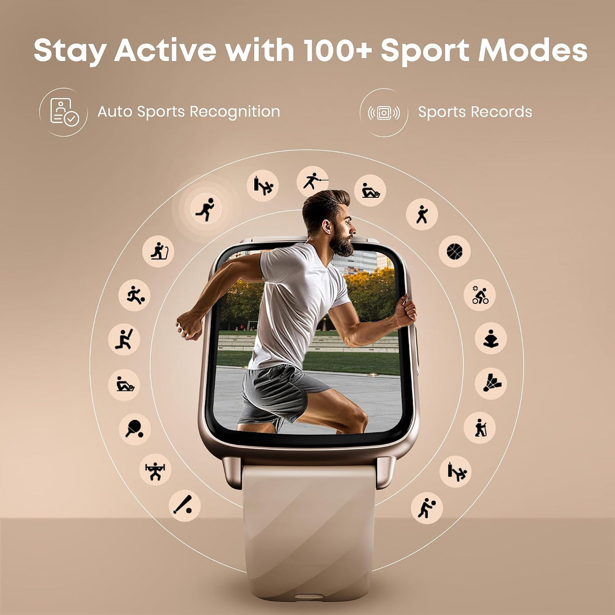 Fastrack Volt S1 Smart Watch for Man and Women Latest with 1.83" Display, Silicone Strap, BT Calling, 100+ Sports Modes, Heart Rate, SpO2, IP68, Ideal Smartwatc