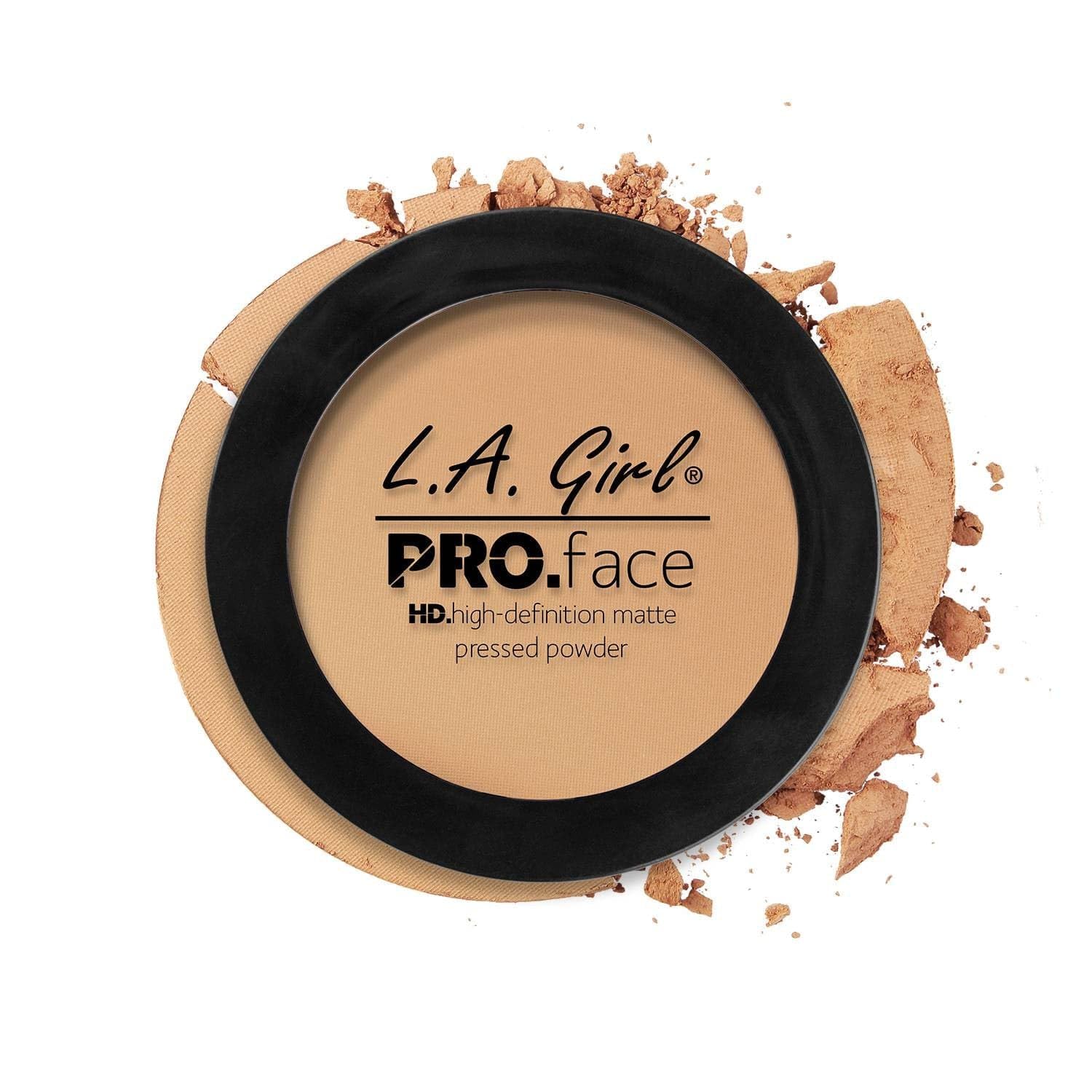 LA GirlHD PRO Face Pressed Powder (Compact) - Soft Honey, Long Wearing, Oil Controlling Formula, Flawless Finish, 7gm