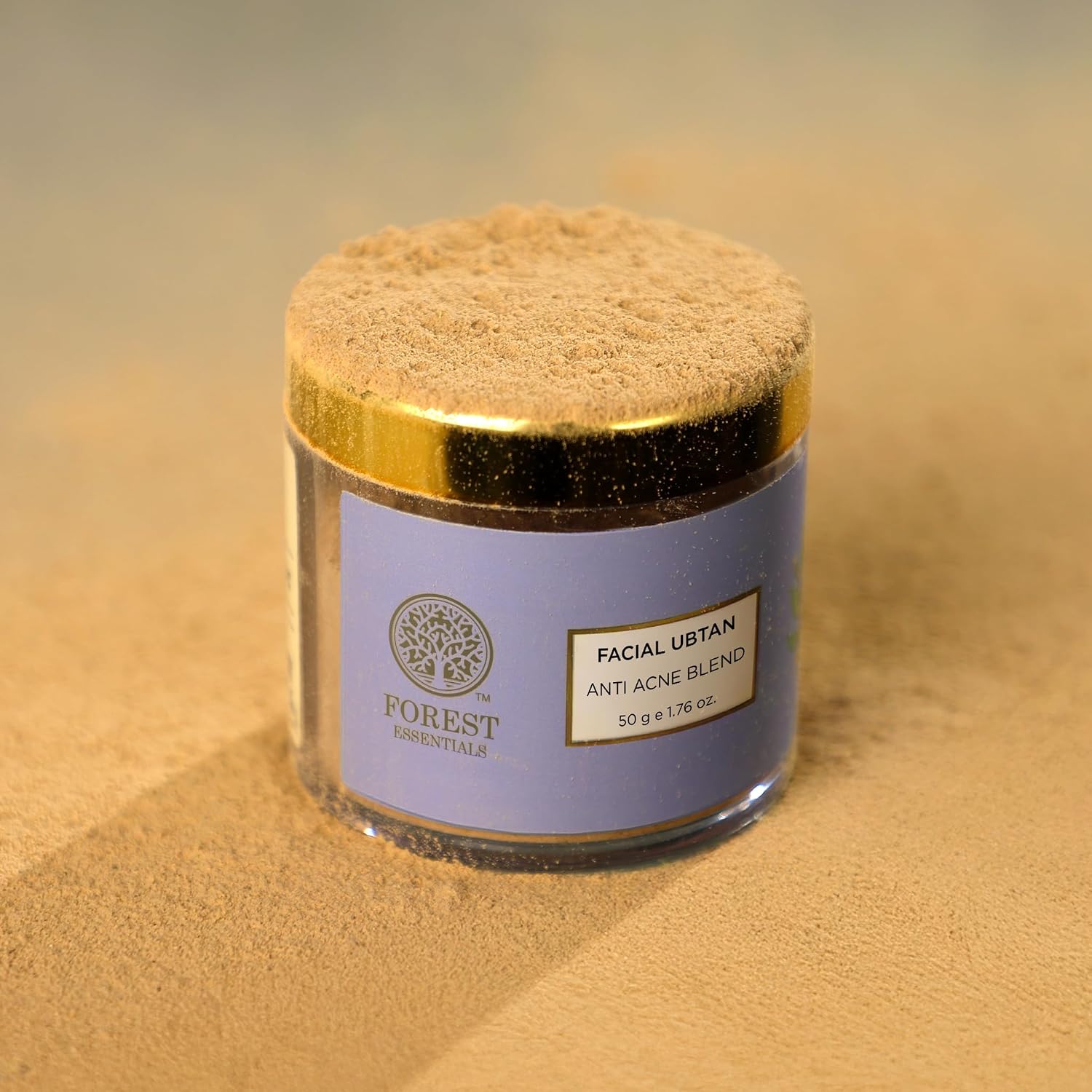 Forest Essentials Facial Ubtan Anti Acne Blend | Multani Mitti | Ayurvedic Face Pack for Acne Prone Skin | Removes Pigmentation, Blemishes, Acne Scars | With Neem & Turmeric, 50 gram