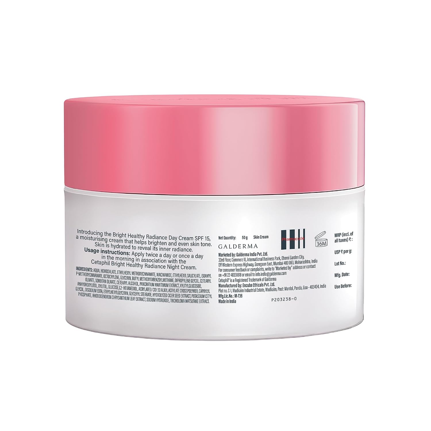 Cetaphil Brightening Day Protection Cream SPF 15-50 g| Day Cream for Dark Spots, Uneven Skin Tone| Niacinamide, Sea Daffodil| Fragrance-Free|