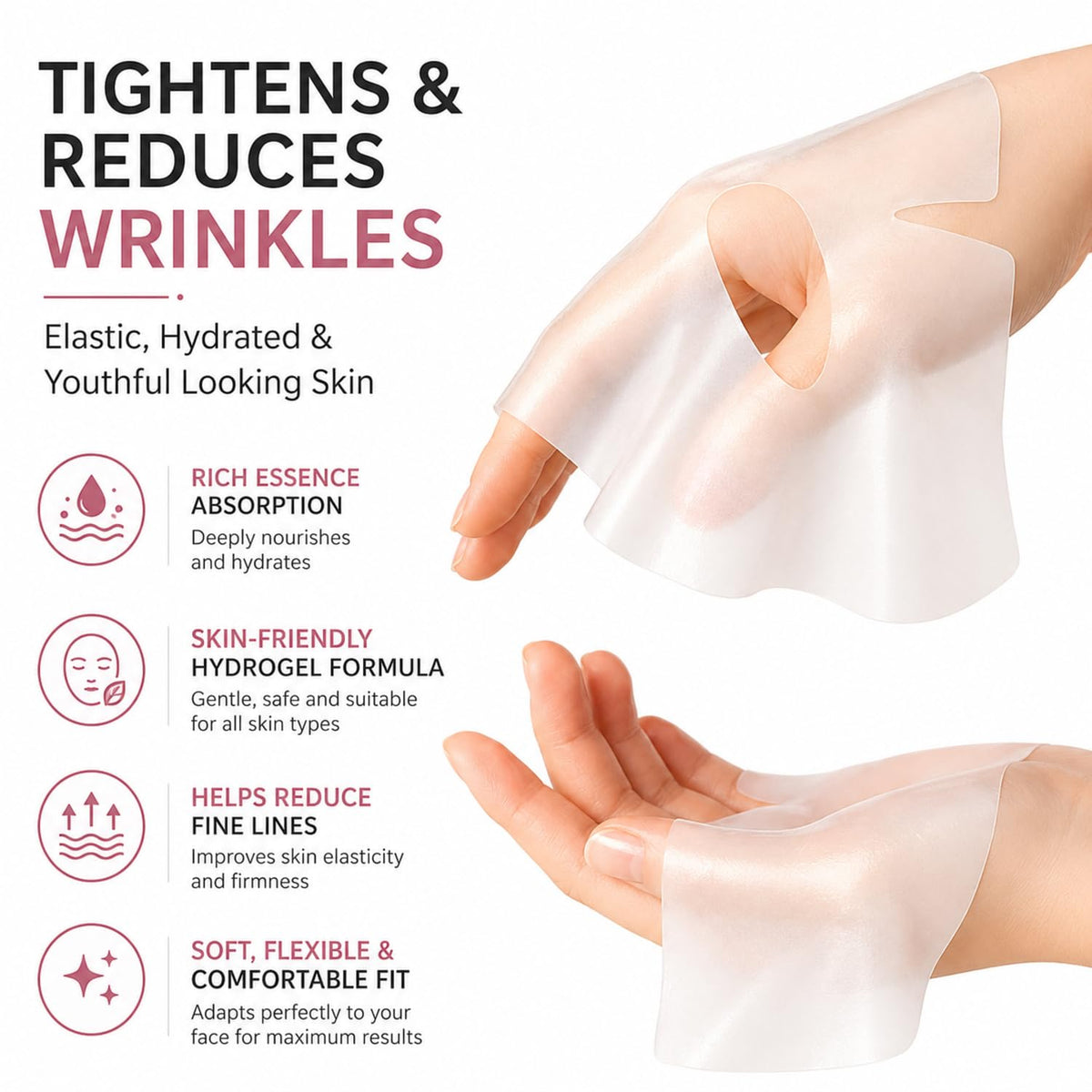 Bio-Collagen Real Deep Facial Mask Sheet | Premium Hydrogel Overnight Face Mask for Deep Hydration & Radiant Glow | Anti-Aging & Anti-Wrinkle Skin Tightening Sh