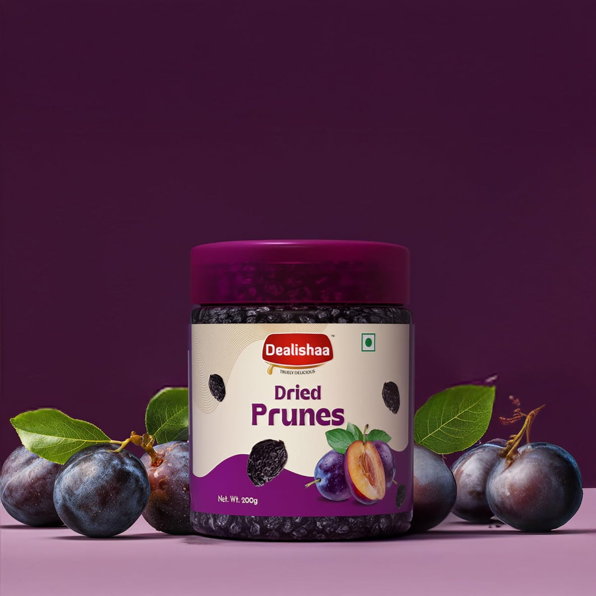 Dealishaa Dried Prunes | Aalobukhaara | Dried Fruit Plums | Rich in Fiber, Vitamin K, Potassium & Antioxidants – 200g