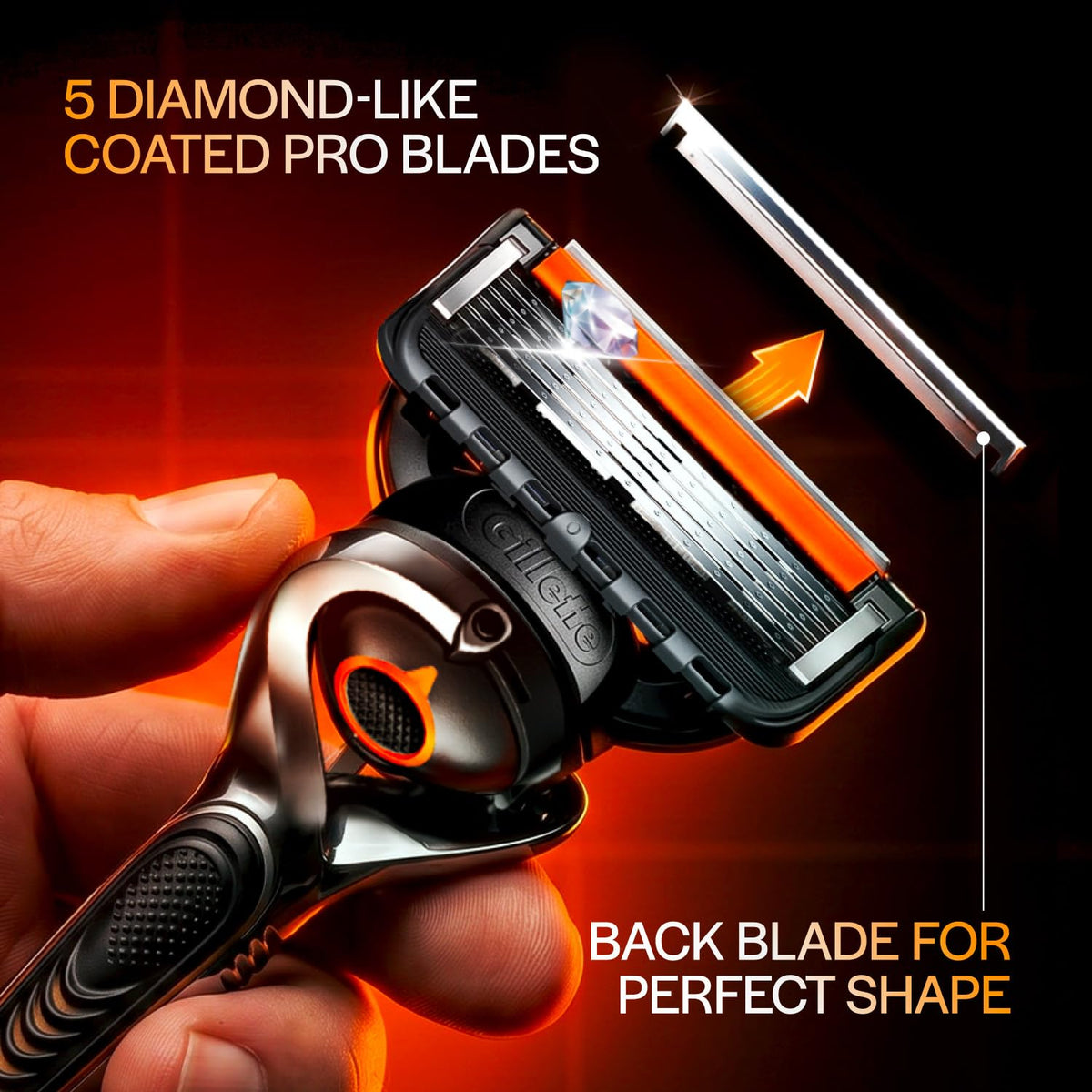 Gillette Fusion 5, Pro Shaving Blades For Men | 6 Cartridge, Value Pack | Fits Any Gillette Fusion Handle | 6 Cartridges Last Up-To 120 Shaves | Pro Blade | Enc