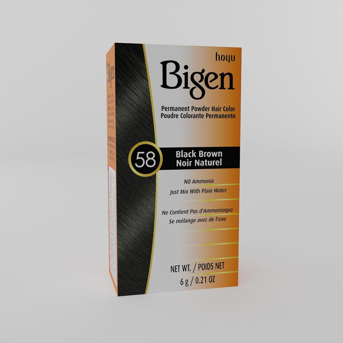 #58 Black Brown Bigen Permanent Powder - 12 Pack