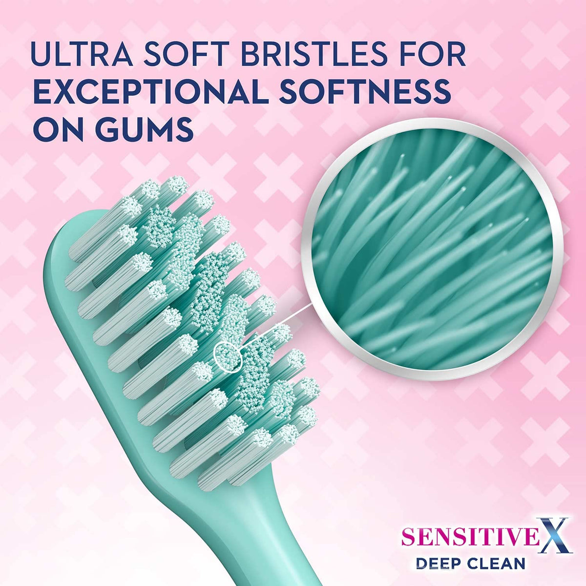 Oral-B Sensitive X Deep Clean Ultra Soft Manual Ttoothbrush For Adults with X filament Technology, Gentle & Deep Clean Between Teeth, Multicolour, Oral B Dentis