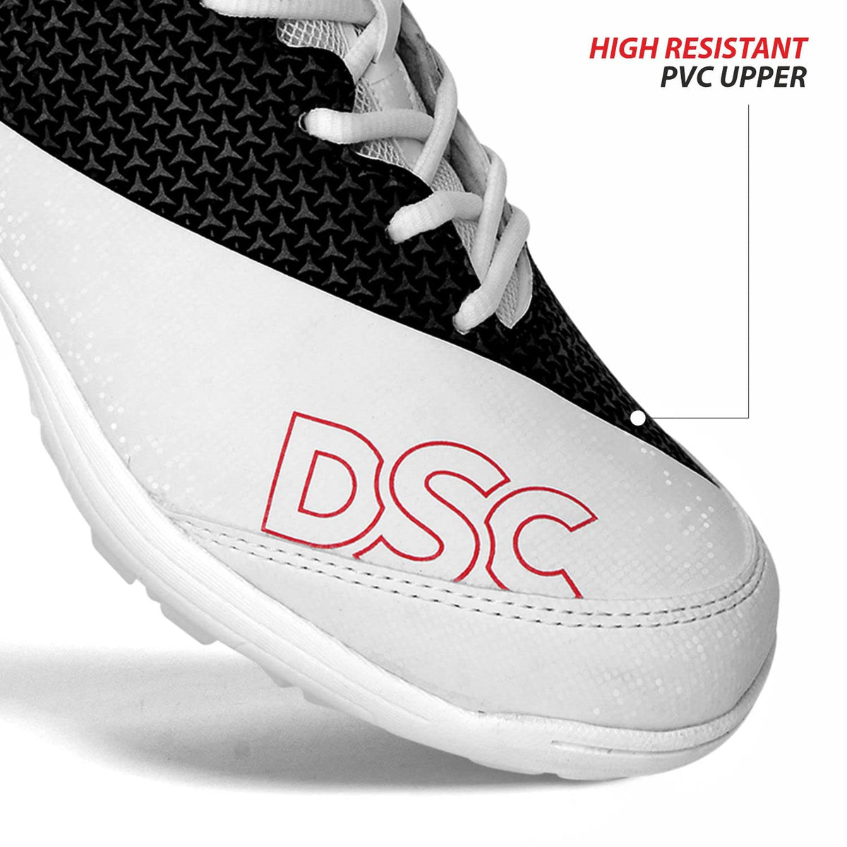 DSC Rigor X Men’s Cricket Shoes | Lightweight & Durable Cricket Footwear | Anti-Slip Sole for Better Grip | Comfortable Sports Shoes for Training & Matches | Wh
