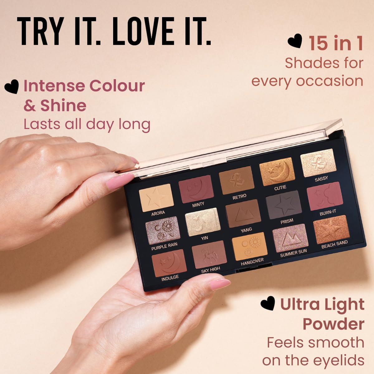 INSIGHT All Eyes On You Eyeshadow Palette (17 g) | Mix of 15 Matte, Shimmer & Metallic Shades | Smooth Texture | Intense Pigment | One Stroke Payoff | Transfer Proof | Long Lasting | Easy Blending | Beginner Friendly Eye Makeup Kit