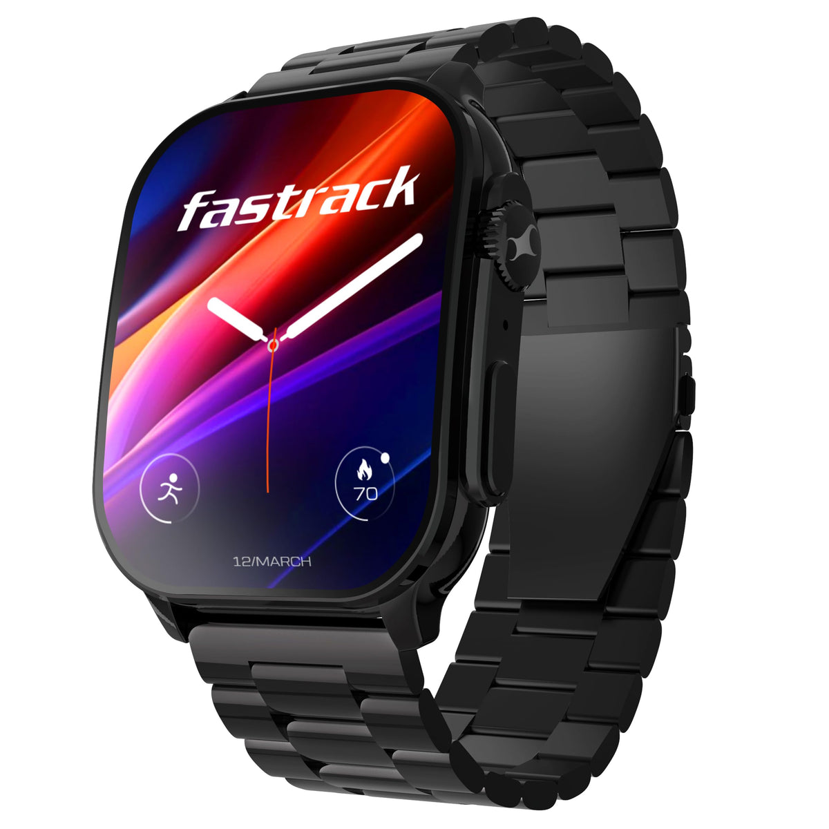 Fastrack Astor FS2 Pro 1.96" Super AMOLED Smart Watch, Metal Body with 1000 Nits Brightness, SpO2, BP & Sleep Monitor, BT Calling, 100+ Sports Modes – Smartwatc