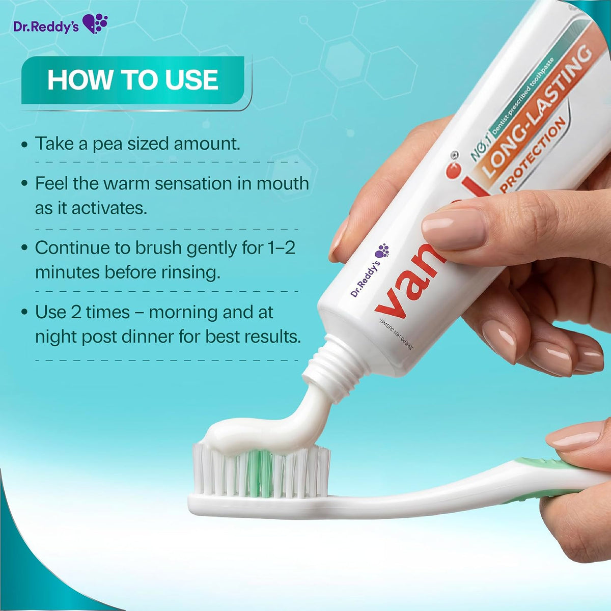 Dr. Reddy's Vantej Sensitivity Protection Toothpaste | Long-Lasting Protection for Sensitive Teeth| Nourishes & Protects Teeth | Helps Restore Enamel with Essen